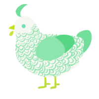 초록, a white and spring chicken with a double-lace pattern
