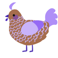 A brown and lilac chicken with a lace pattern