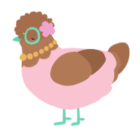 A rose and brown chicken with a head pattern