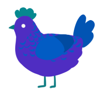 xXx DNA xXx, a indigo and ultramarine chicken with a half-lace pattern