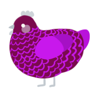 A wine and amethyst chicken with a lace pattern