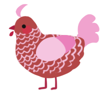 (unnamed), a red and pink chicken with a lace pattern
