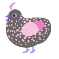 (unnamed), a grey and pink chicken with a speckle pattern