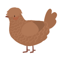A brown chicken with a lace pattern