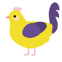 A yellow and overcast chicken