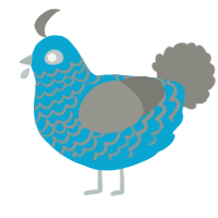 A cerulean and ash chicken with a lace pattern