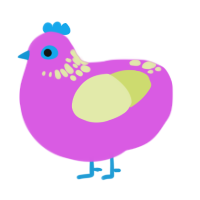 燒雞 neon sign, a orchid and lemon chicken with a neck-speckle pattern