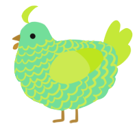 A spring and lime chicken with a lace pattern