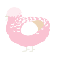 A rose and cream chicken with a half-lace pattern