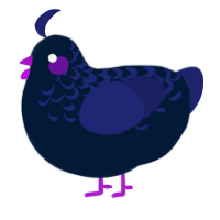 Ultraviolet, a tumblr and navy chicken with a half-lace pattern