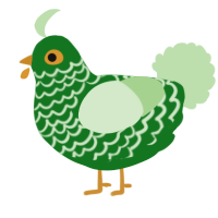 A leaf and gluppy chicken with a lace pattern