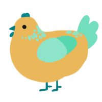 A honey and mint chicken with a neck-speckle pattern