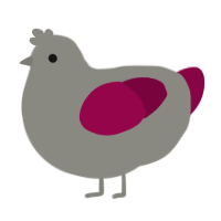 Agent, a ash and maroon chicken