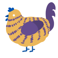 A honey and overcast chicken with a bar pattern