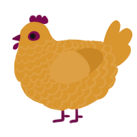 A orange chicken with a lace pattern