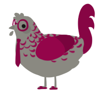 evil cememnt, a ash and maroon chicken with a half-lace pattern