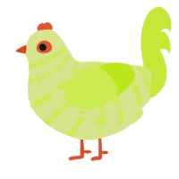 A lemon and lime chicken with a bar pattern