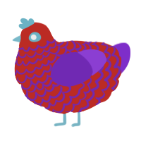 A aqua and grass chicken with a lace pattern