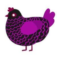 House, a sable and plum chicken with a lace pattern