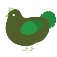 A olive and viridian chicken