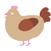 Undercooked Dough, a beige and russet chicken
