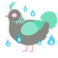 A ash and mint chicken with a neck-speckle pattern