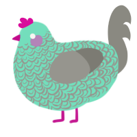 kingu, a mint and ash chicken with a double-lace pattern