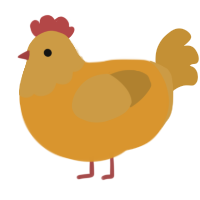 Honeycomb, a orange and gold chicken with a head pattern