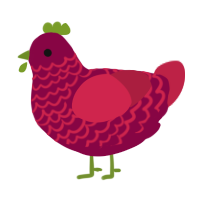 Raspberry Jam, a maroon and crimson chicken with a lace pattern
