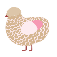 A beige and rose chicken with a lace pattern