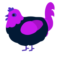 A tumblr and amethyst chicken with a head pattern