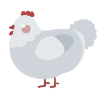 A mist chicken with a head pattern