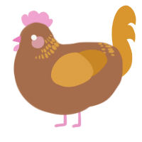A brown and orange chicken with a neck-band pattern
