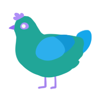 Refreshment, a turquoise and sky chicken