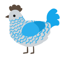 A mist and sky chicken with a lace pattern