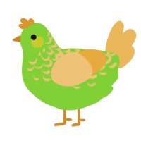 A grass and honey chicken with a half-lace pattern