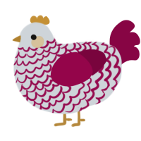 A mist and maroon chicken with a lace pattern