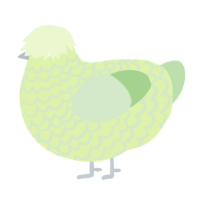A apple and gluppy chicken with a lace pattern