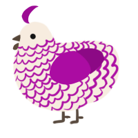 A cream and plum chicken with a lace pattern