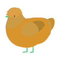 A orange and gold chicken with a head pattern