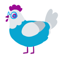Oil, a cerulean and mist chicken with a head pattern