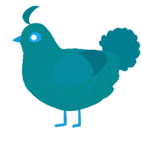A teal and sea chicken with a lace pattern