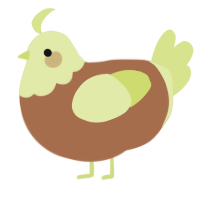 Kiwi, a brown and lemon chicken with a head pattern