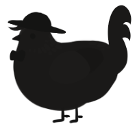 A sable chicken with a neck-speckle pattern