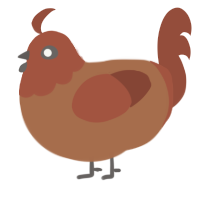 A brown and russet chicken with a head pattern