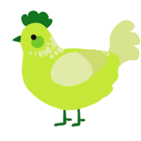 A lime and lemon chicken with a neck-speckle pattern