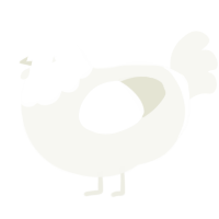 A white chicken with a head pattern