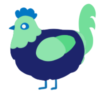 A navy and spring chicken with a head pattern