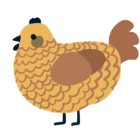 A honey and brown chicken with a lace pattern