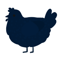 A tumblr chicken with a speckle pattern